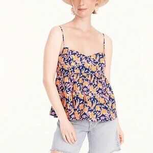 J. Crew Flowy cotton poplin camisole in painted block print NWT